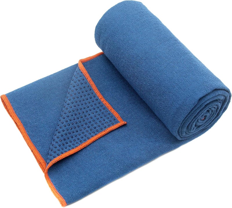 Eunzel 2 Pack Hot Yoga Towel with Grip Dot, Non Slip Yoga Mat Towe Sweat Absorbent Towel for Hot Yoga,Bikram, Pilates and Fitness 72" x 24", Dark Cyan/Steel Blue - Image 2